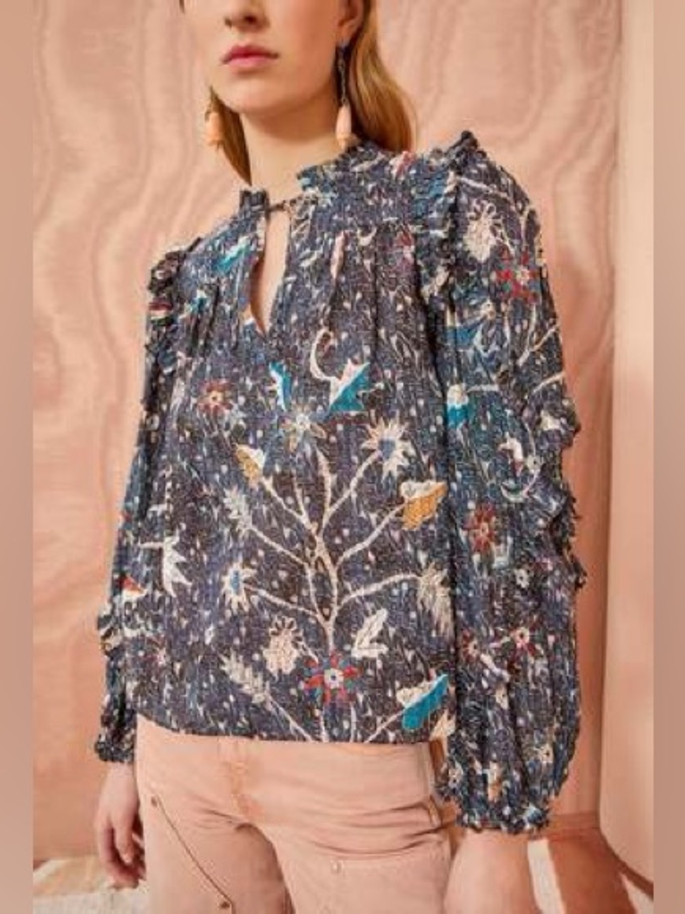 Ulla Johnson Manet Long Sleeve Blouse in Jet SZ 2 NWT - Picture 4 of 9